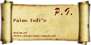 Palen Iván névjegykártya